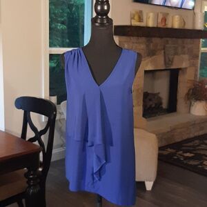Forever Jade Blue Assymetrical Flowy Tank Top Blouse
